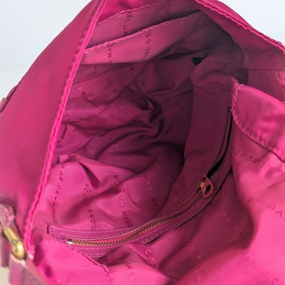 Marc x Marc Jacobs Mini Natasha Preppy Nylon Crossbody Leather Strap Pink Gold - Picture 5 of 14